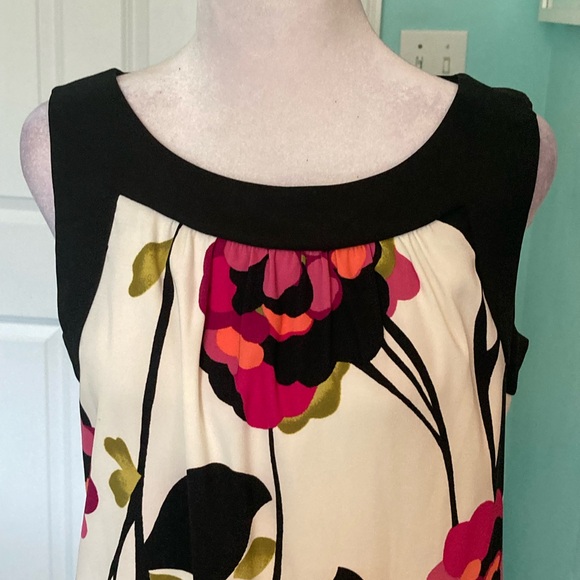 AGB Dress- Floral Sleeveless Dress - Black and Pink - Picture 2 of 16
